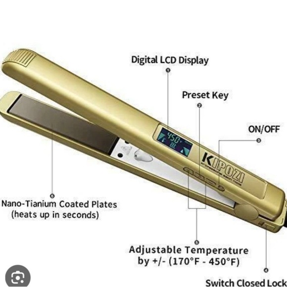 “New” KIPOZI Professional Hair Straightener Salon Flat Iron Hair Styler.  1 In - Picture 8 of 16